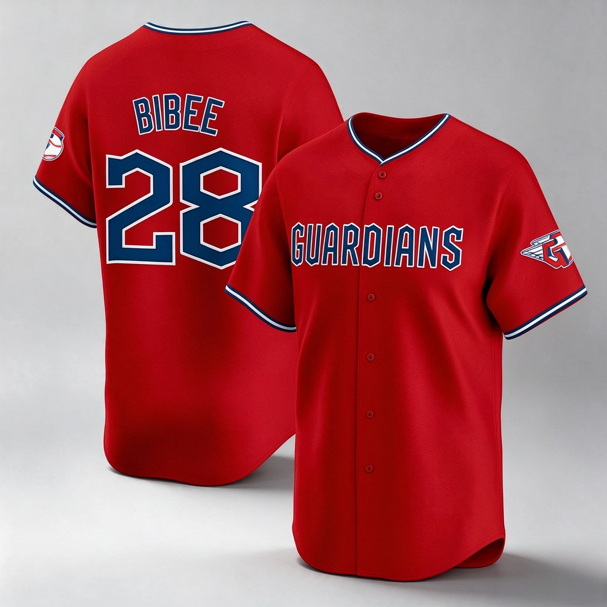 Cleveland Guardians #28 Tanner Bibee Red Alternate Limited Stitched Baseball Jersey