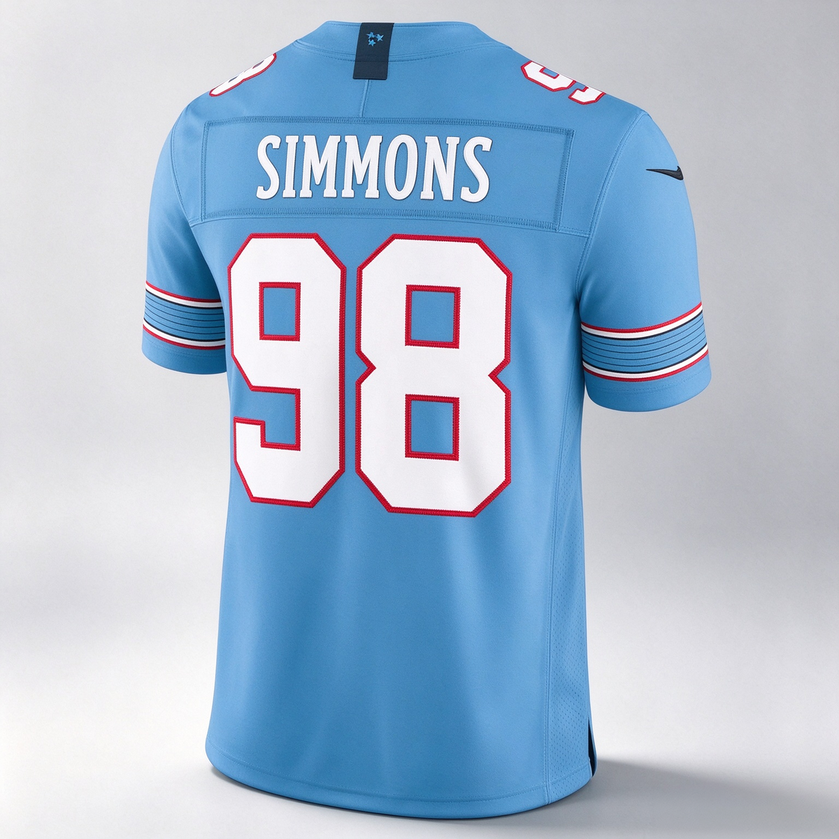 T.Titans #98 Jeffery Simmons Light Blue Vapor F.U.S.E. Sewn Down Limited Football Jersey