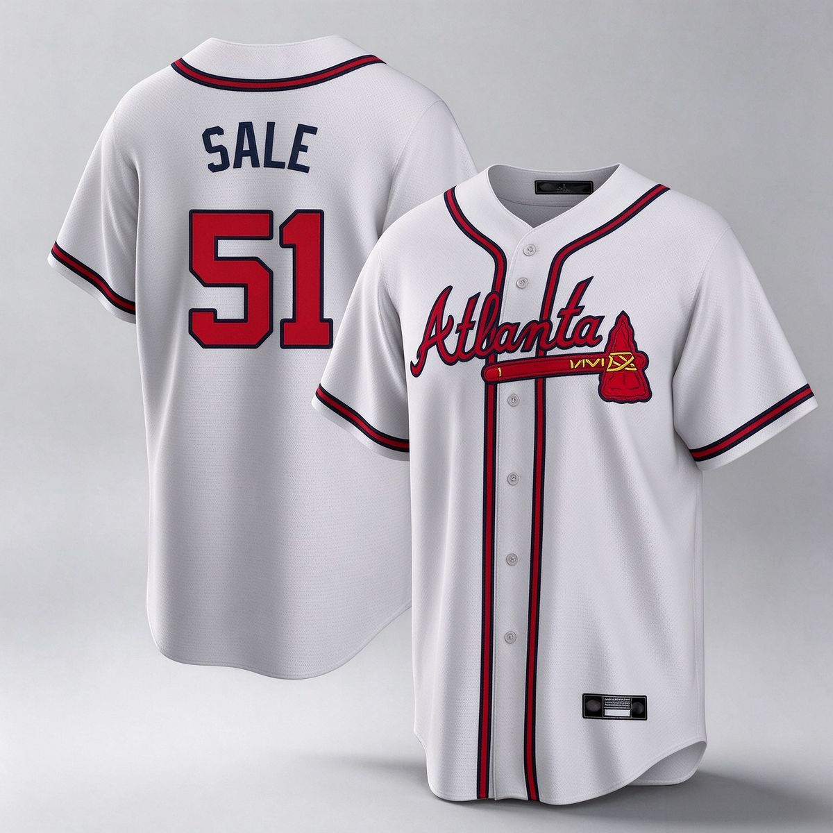 Atlanta Braves #51 Chris Sale Player Gray Home Game Stitched Baseball Jersey
