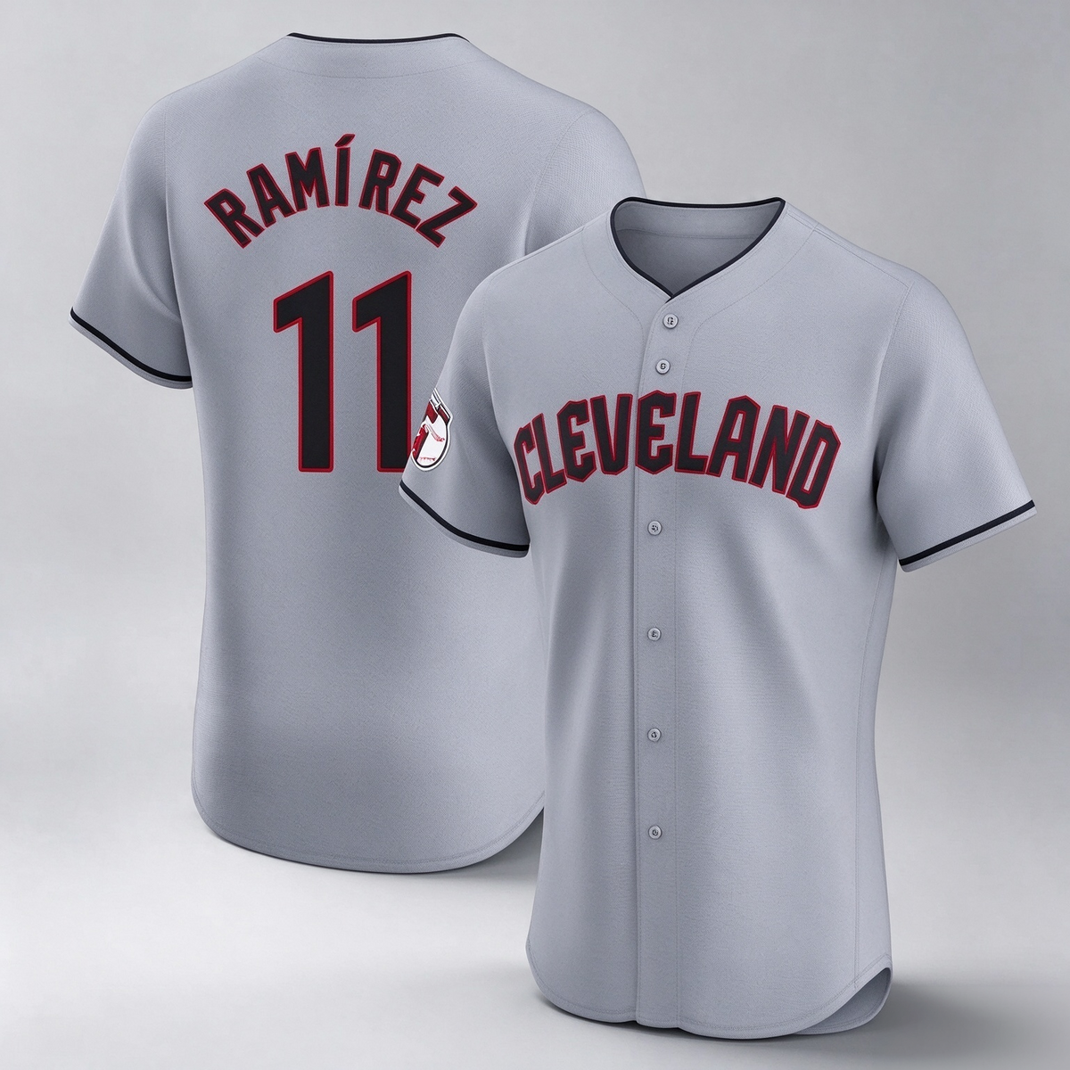 Cleveland Guardians #11 Jose Ramirez Player Gray Road Limited Elite Home Stitched Baseball Jersey