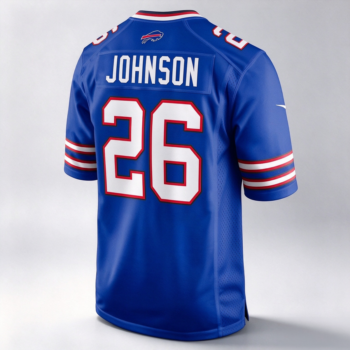 B.Bills #26 Ty Johnson Royal Team Game Stitched Football American Jersey