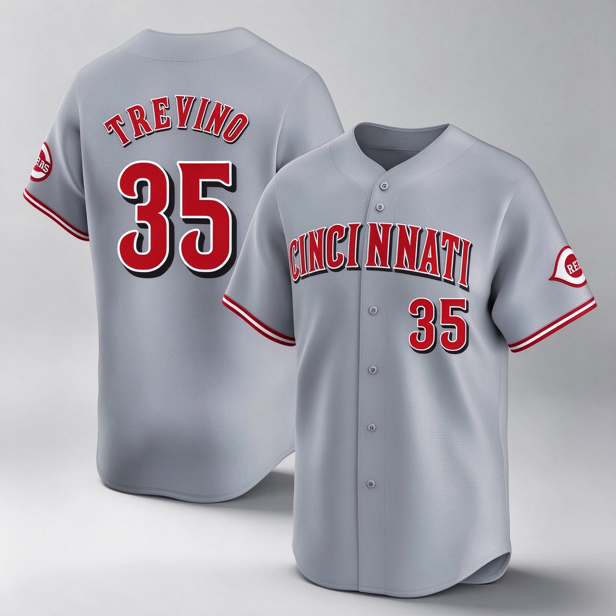 Cincinnati Reds #35 Jose Trevino Player Gray Home Limited Stitched Baseball Jersey