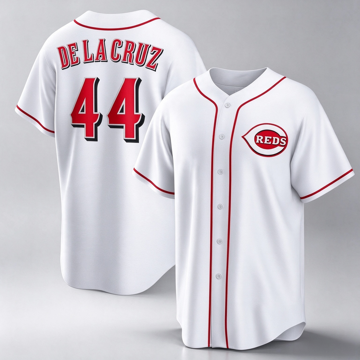 Cincinnati Reds #44 Elly De La Cruz White Home Replica Baseball Jersey