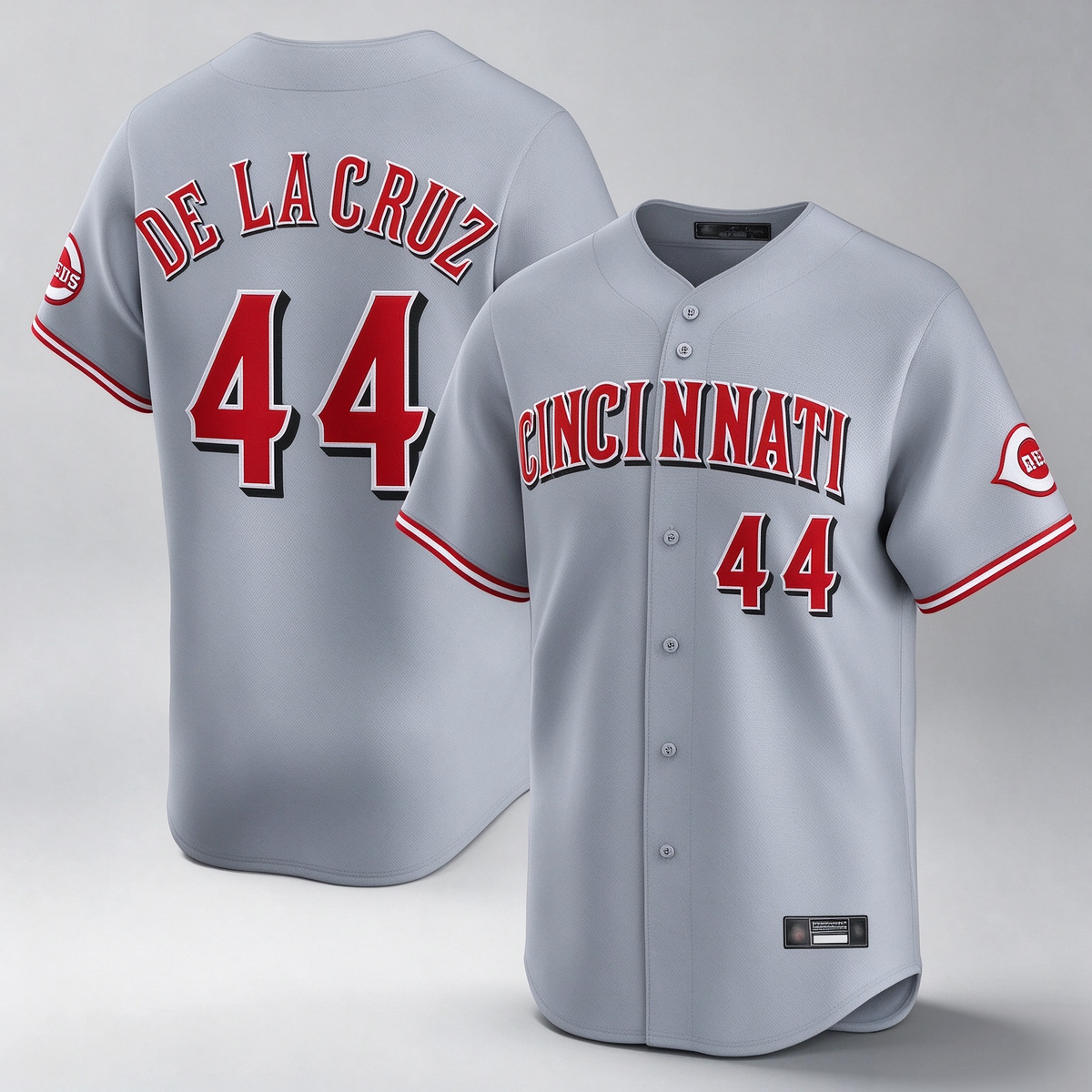 Cincinnati Reds #44 Elly De La Cruz Player Gray Home Limited Stitched Baseball Jersey