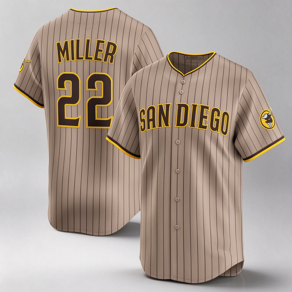 San Diego Padres #22 Mason Miller Khaki Alternate Limited Player Baseball Jersey