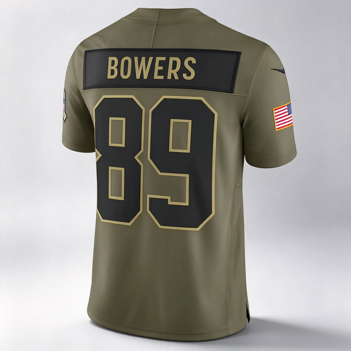 LV.Raiders #89 Brock Bowers Olive 2025 Salute to Service Limited American Football Jerseys