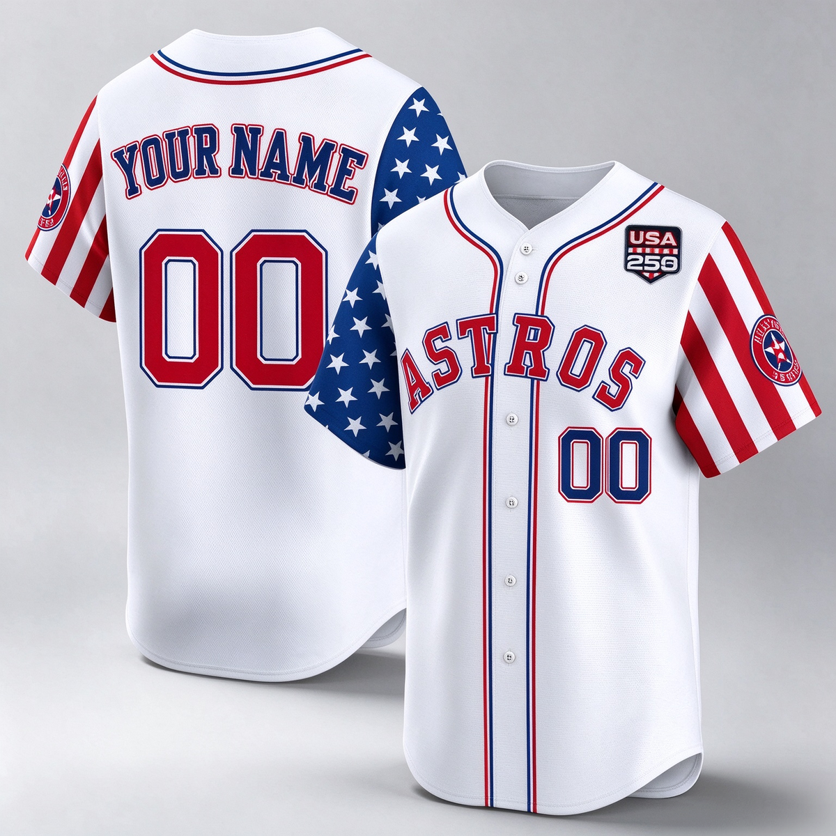 Custom Houston Astros America 250 Edition Vapor Premier Limited White Stitched Baseball Jersey