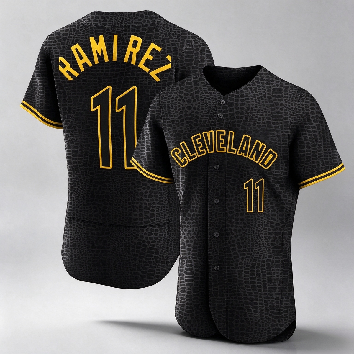 Cleveland Guardians #11 Jose Ramirez Player Black Snake Skin City Limited Elite Home Stitched Baseball Jersey
