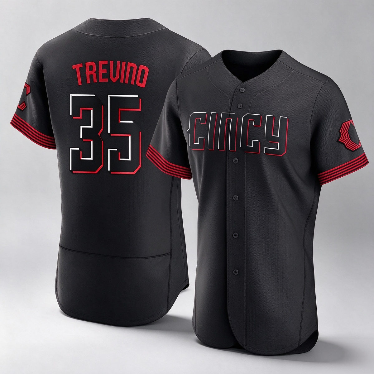 Cincinnati Reds #35 Jose Trevino Player Black City Connect Limited Elite Home Stitched Baseball Jersey