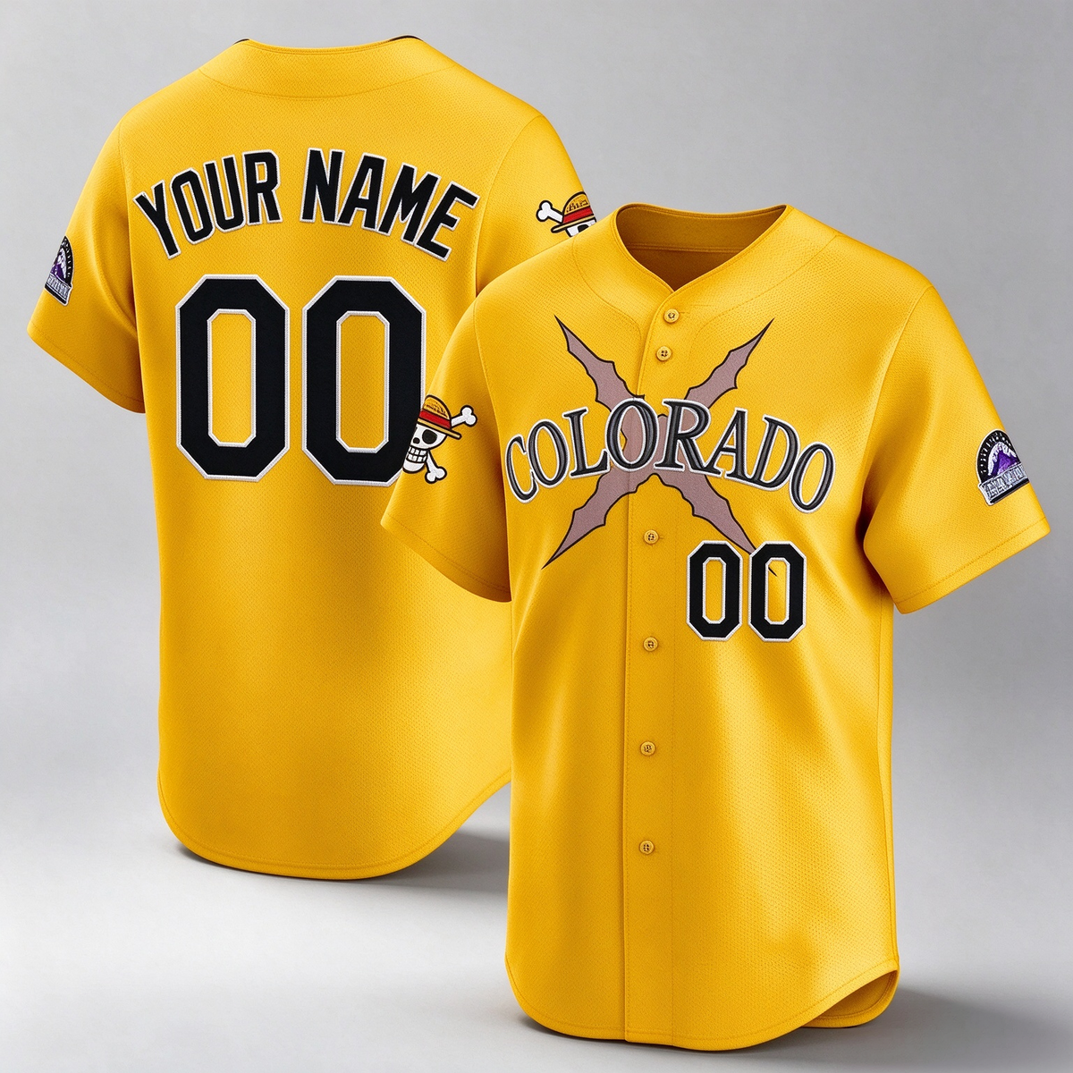 Custom Colorado Rockies x One Piece Gold Vapor Premier Limited Jersey - Stitched Baseball Jersey