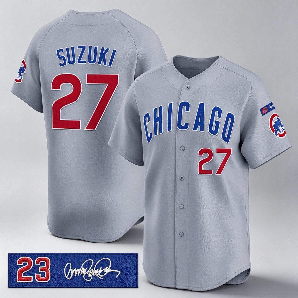 Chicago Cubs #27 Seiya Suzuki Gray 'Ryne Sandberg Tribute' Vapor Limited V3 Stitched Baseball Jersey
