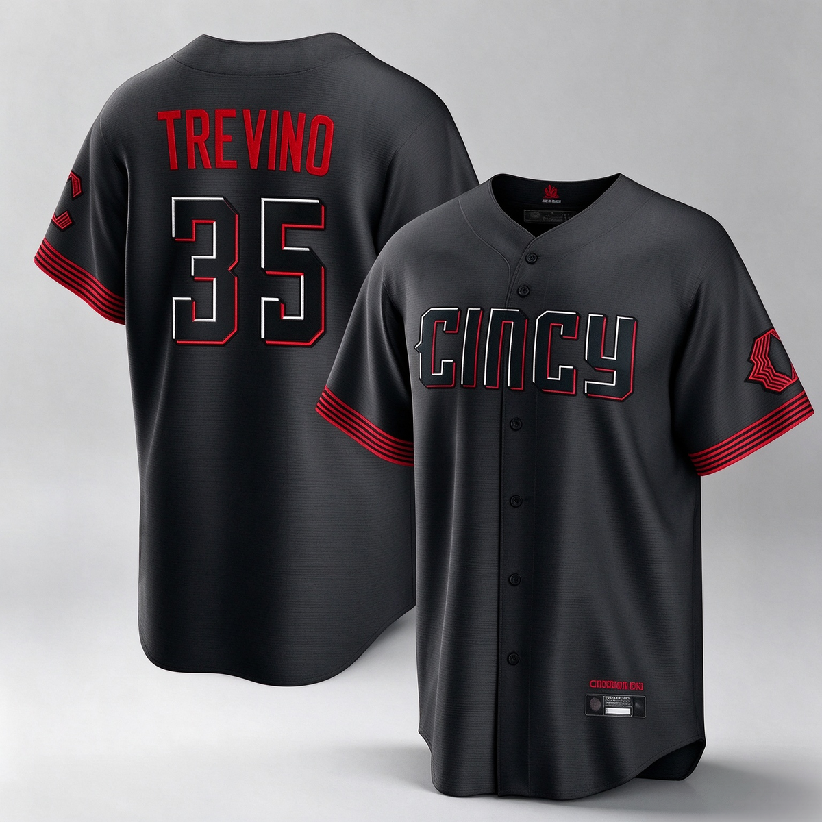 Cincinnati Reds #35 Jose Trevino Player Black City Connect Home Game Stitched Baseball Jersey