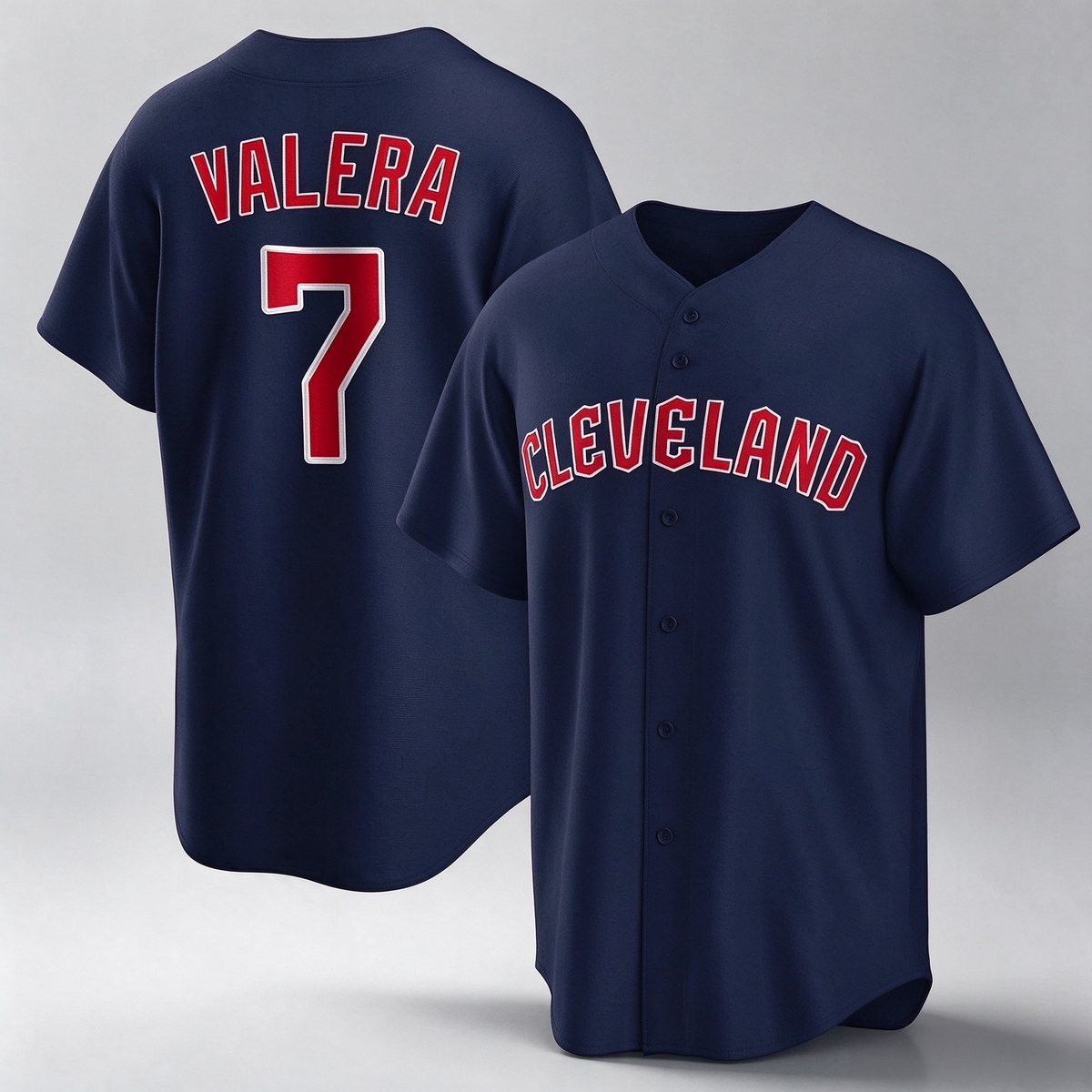 Cleveland Guardians #7 George Valera Player Navy Game Home Stitched Baseball Jersey
