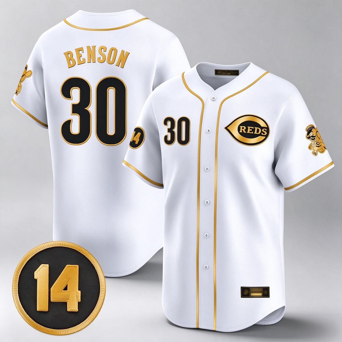Cincinnati Reds #30 Ken Griffey Player White-Gold Vapor Premier Limited Home Stitched Baseball Jersey