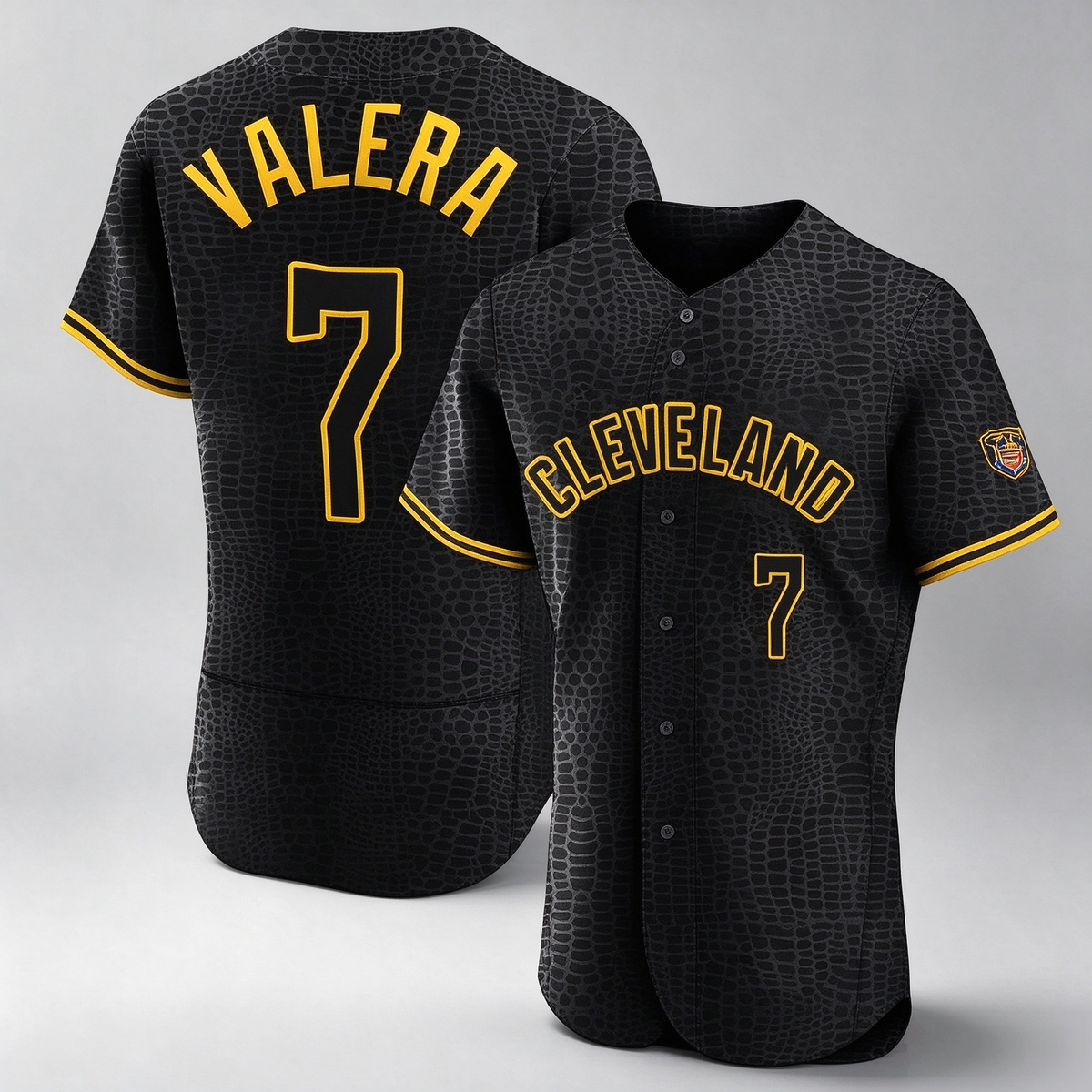 Cleveland Guardians #7 George Valera Player Black Snake Skin City Limited Elite Home Stitched Baseball Jersey