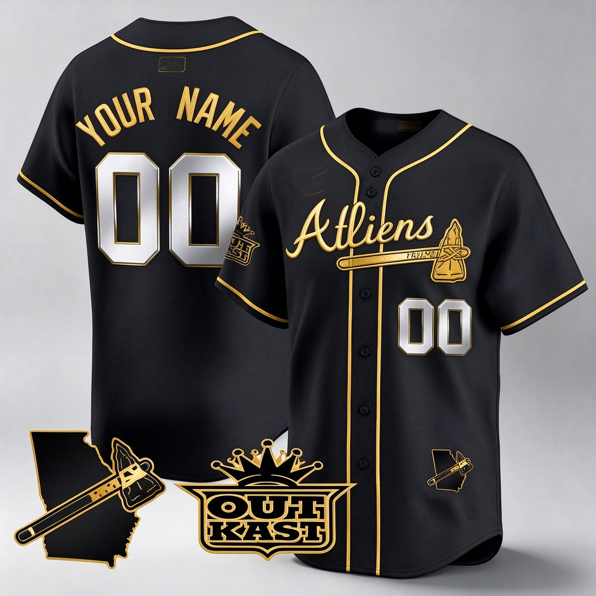 Atlanta Braves Atliens Vapor Premier Limited Custom Jersey V2 Black Baseball Jersey