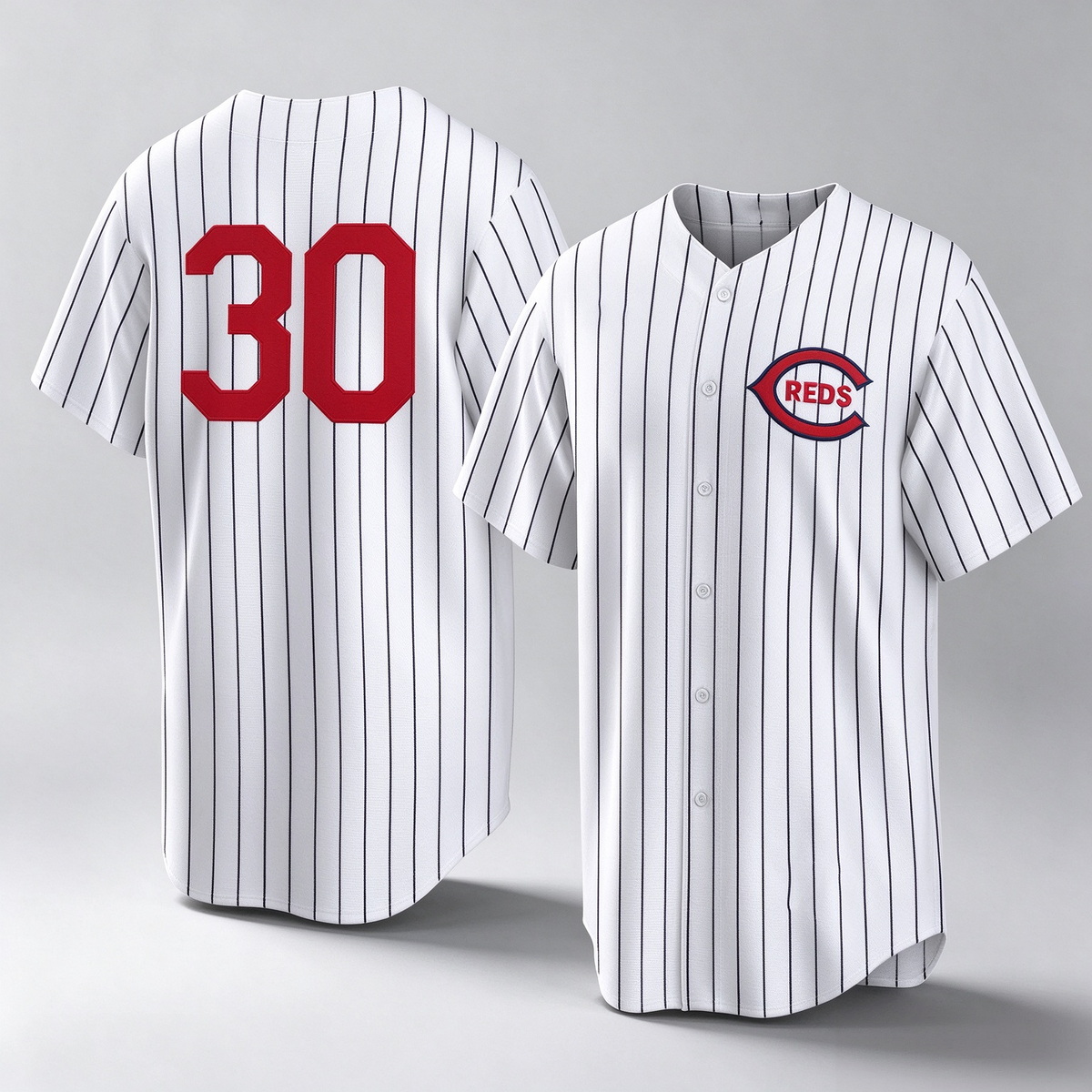 Cincinnati Reds #30 Ken Griffey Player White Stripe Field of Dreams Game Home Stitched Baseball Jersey