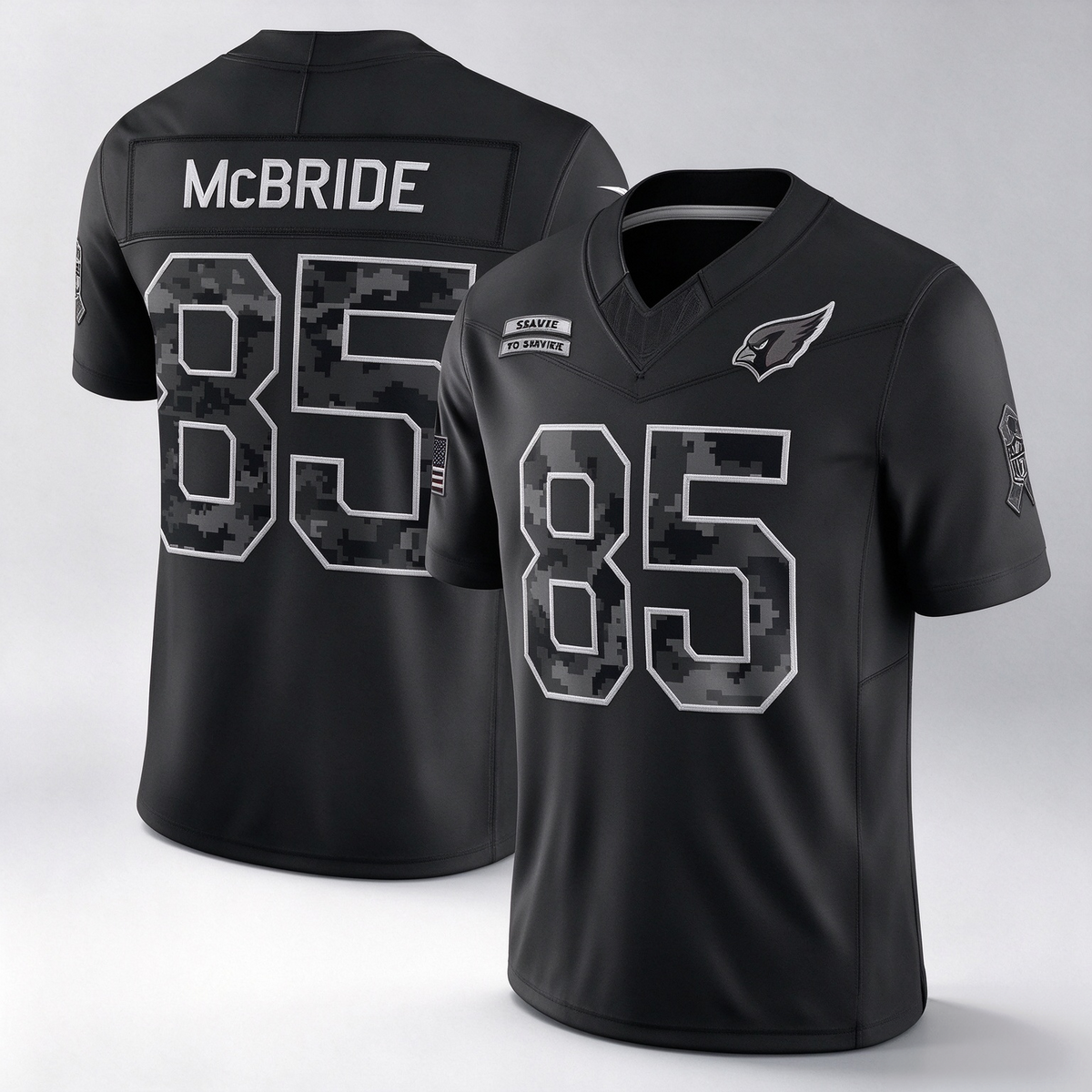 A.Cardinals #85 Trey McBride Black 2026 Salute to Service Stitched Limited Football Jerseyv