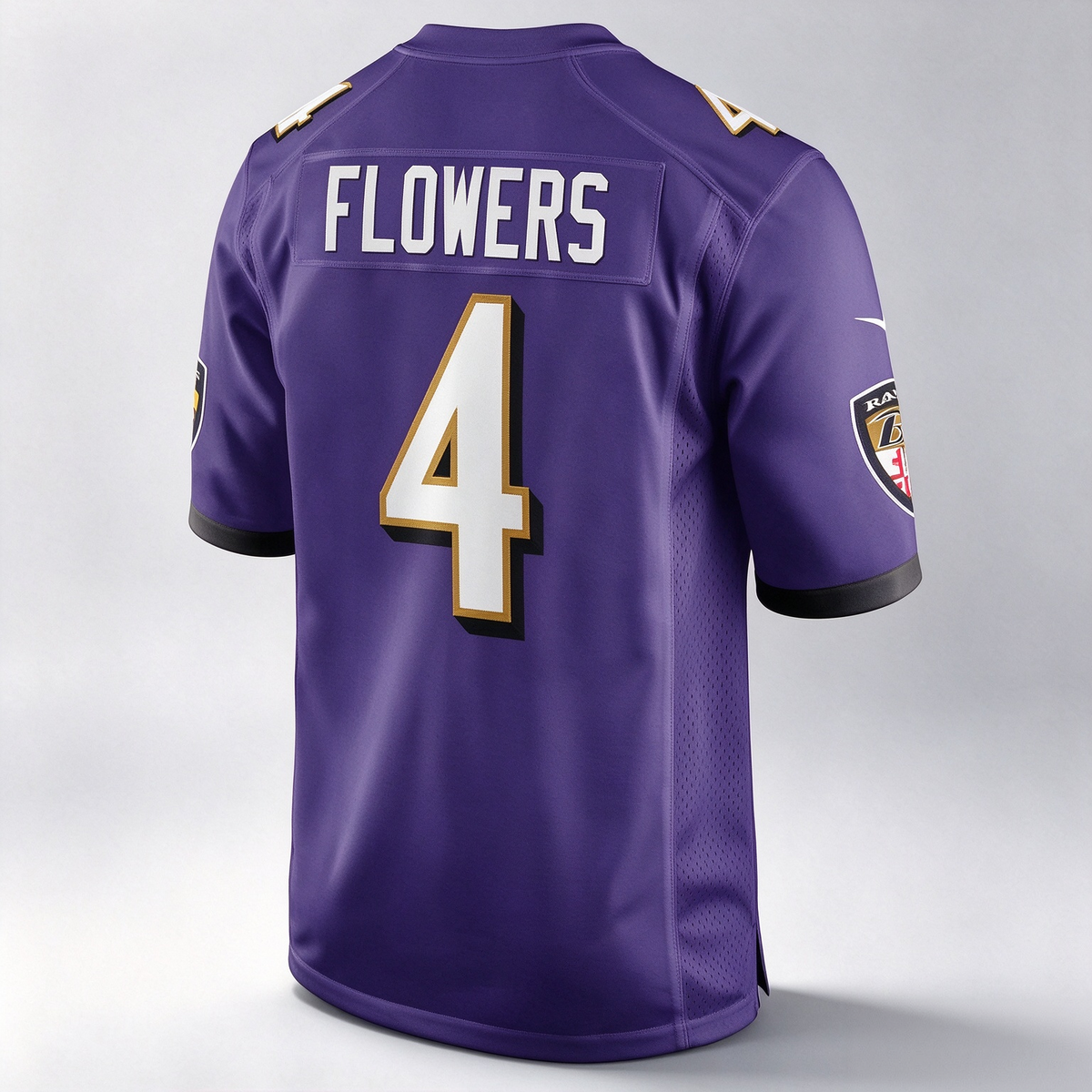 B.Ravens #4 Zay Flowers Purple Game Stitched Football American Jersey