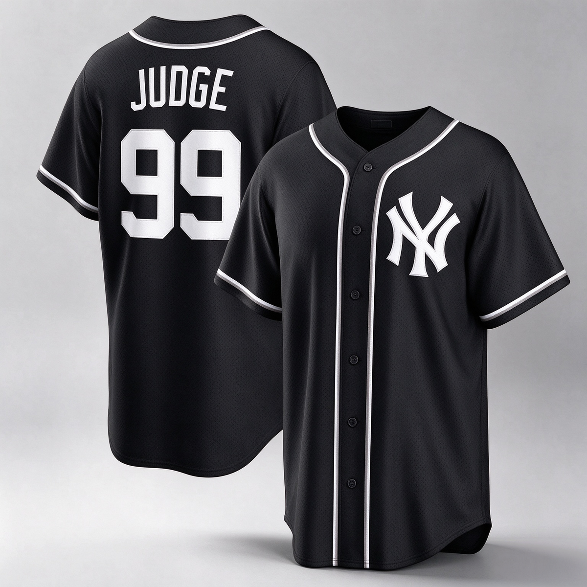 New York Yankees #99 Aaron Judge Black Out Stitched Baseball Jersey