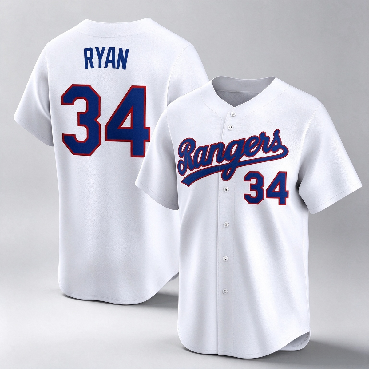 Texas Rangers #34 Nolan Ryan White Throwback Cooperstown Collection Limited Baseball Jersey