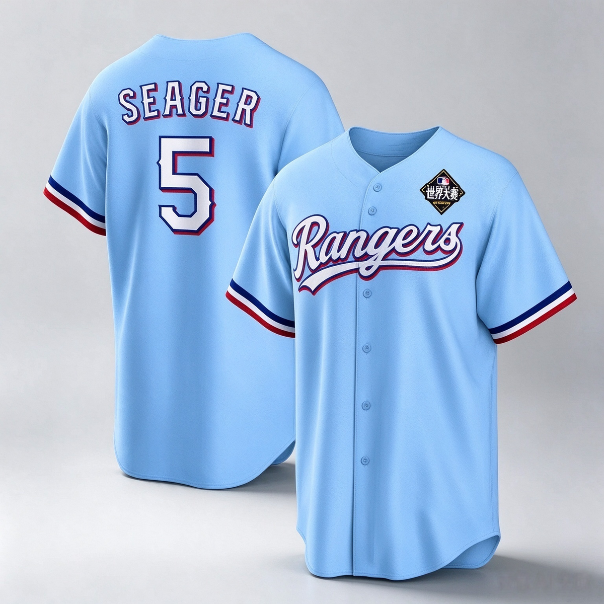 Texas Rangers #5 Corey Seager Blue 2023 World Series Stitched Baseball Jersey