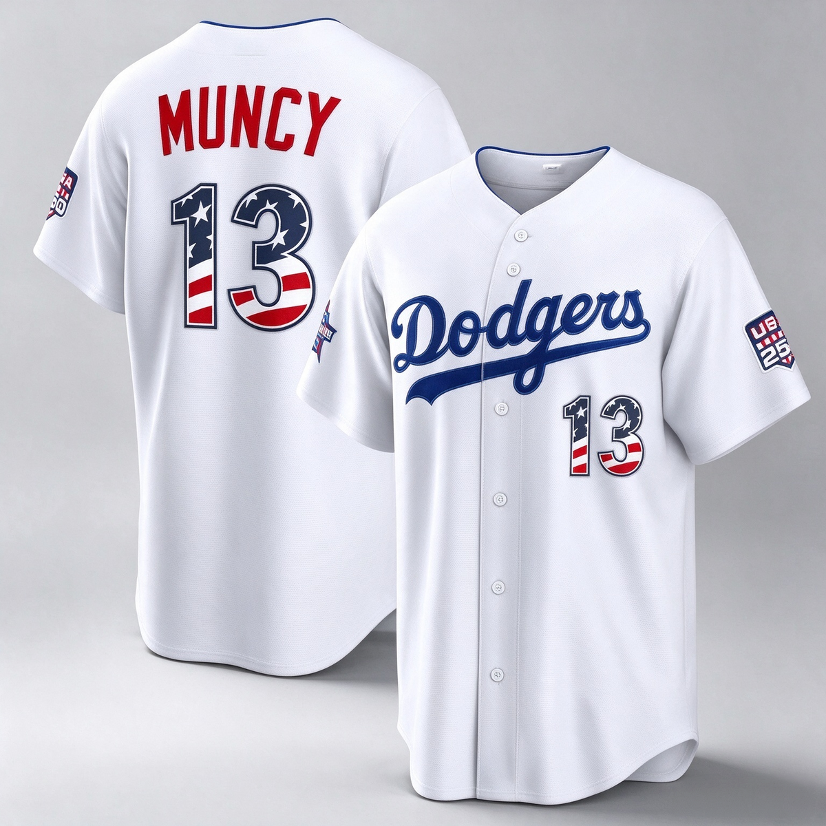 Los Angeles Dodgers #13 Max Muncy 2026 All-Star Edition Stars & Stripes White Stadium Baseball Jersey