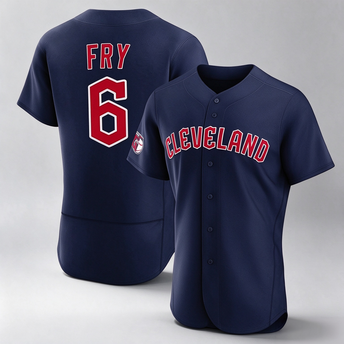 Cleveland Guardians #6 David Fry Player Navy Limited Elite Home Stitched Baseball Jersey