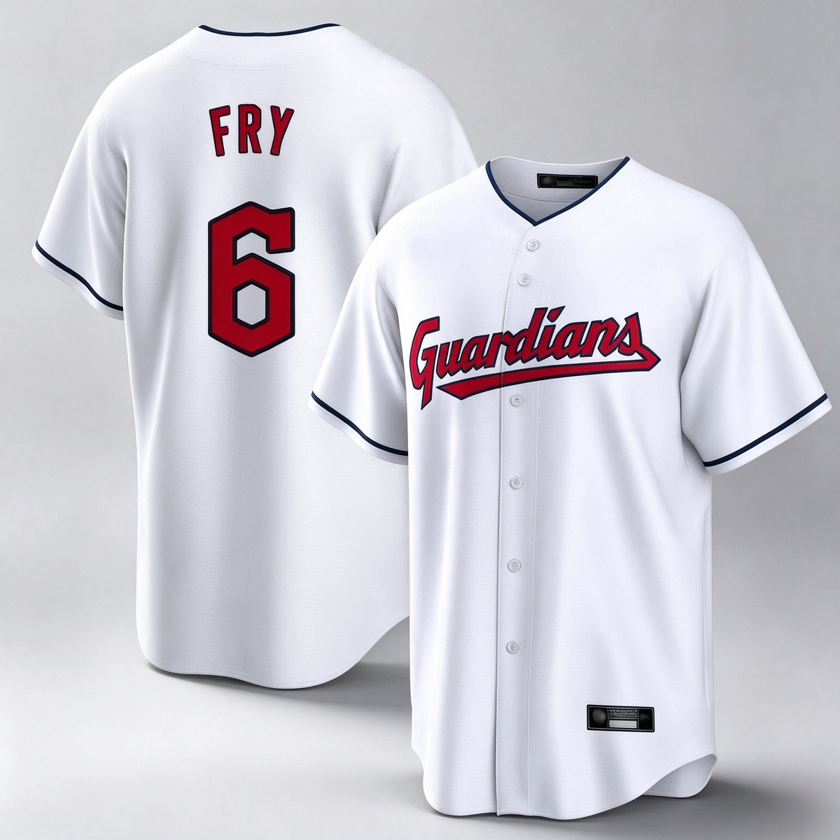 Cleveland Guardians #6 David Fry Player White Home Game Stitched Baseball Jersey