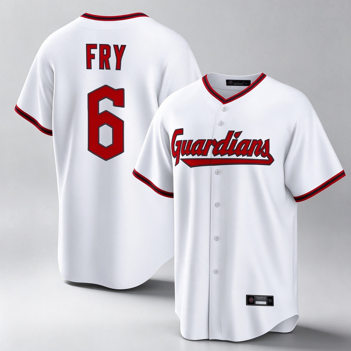 Cleveland Guardians #6 David Fry Player White Game Home Stitched Baseball Jersey