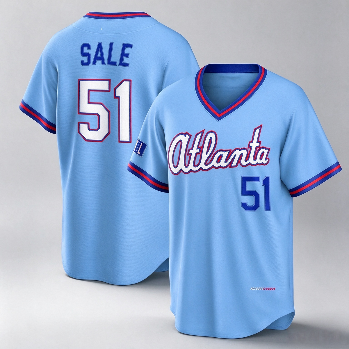 Atlanta Braves #51 Chris Sale Powder Blue 2026 City Connect Stadium Baseball Jersey
