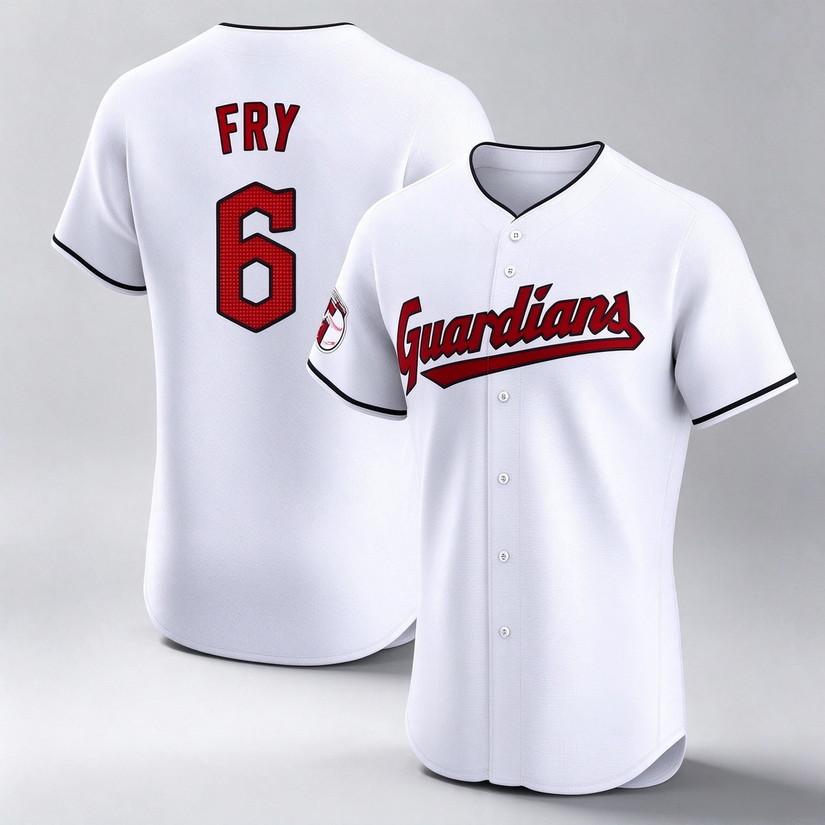 Cleveland Guardians #6 David Fry Player White Limited Elite Home Stitched Baseball Jersey