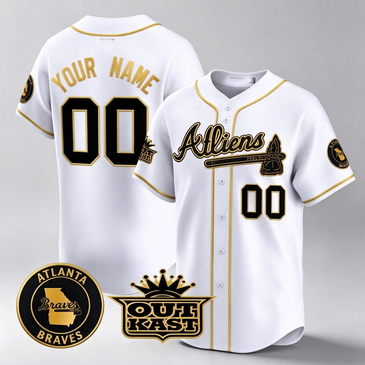 Atlanta Braves Atliens Vapor Premier Limited Custom Jersey â€?White Baseball Jersey