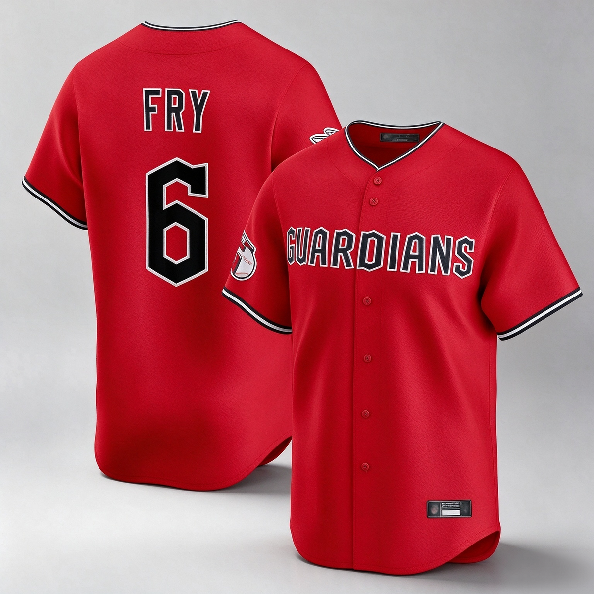 Cleveland Guardians #6 David Fry Player Red Limited Home Stitched Baseball Jersey