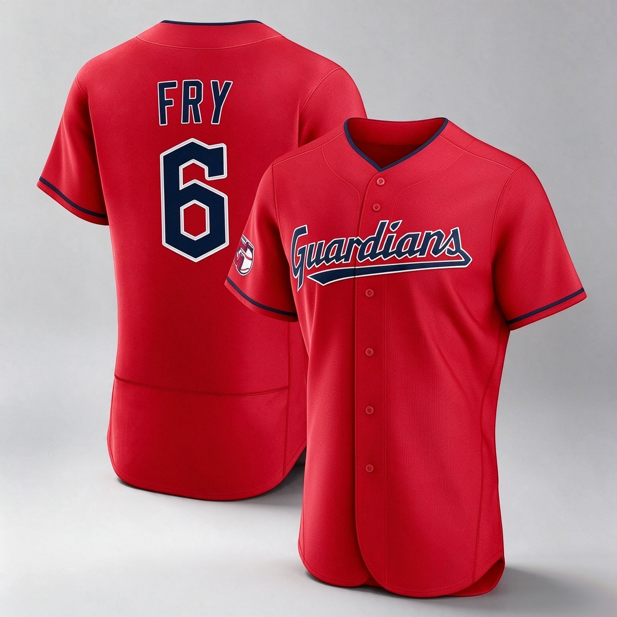 Cleveland Guardians #6 David Fry Player Red Limited Elite Home Stitched Baseball Jersey