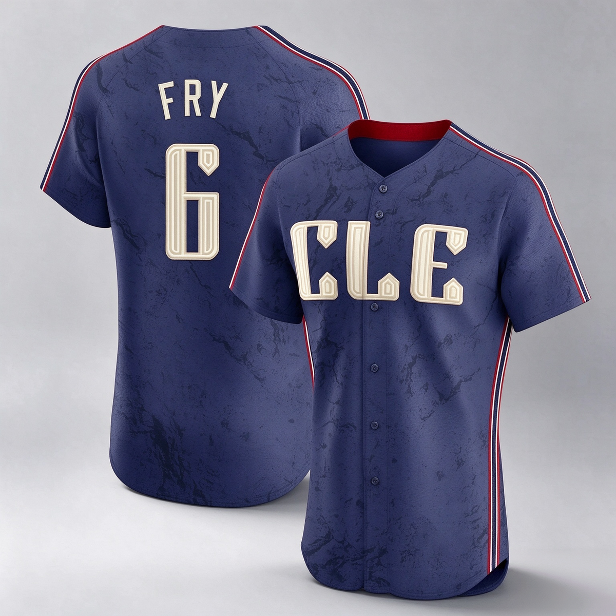 Cleveland Guardians #6 David Fry Player Navy City Connect Limited Elite Home Stitched Baseball Jersey