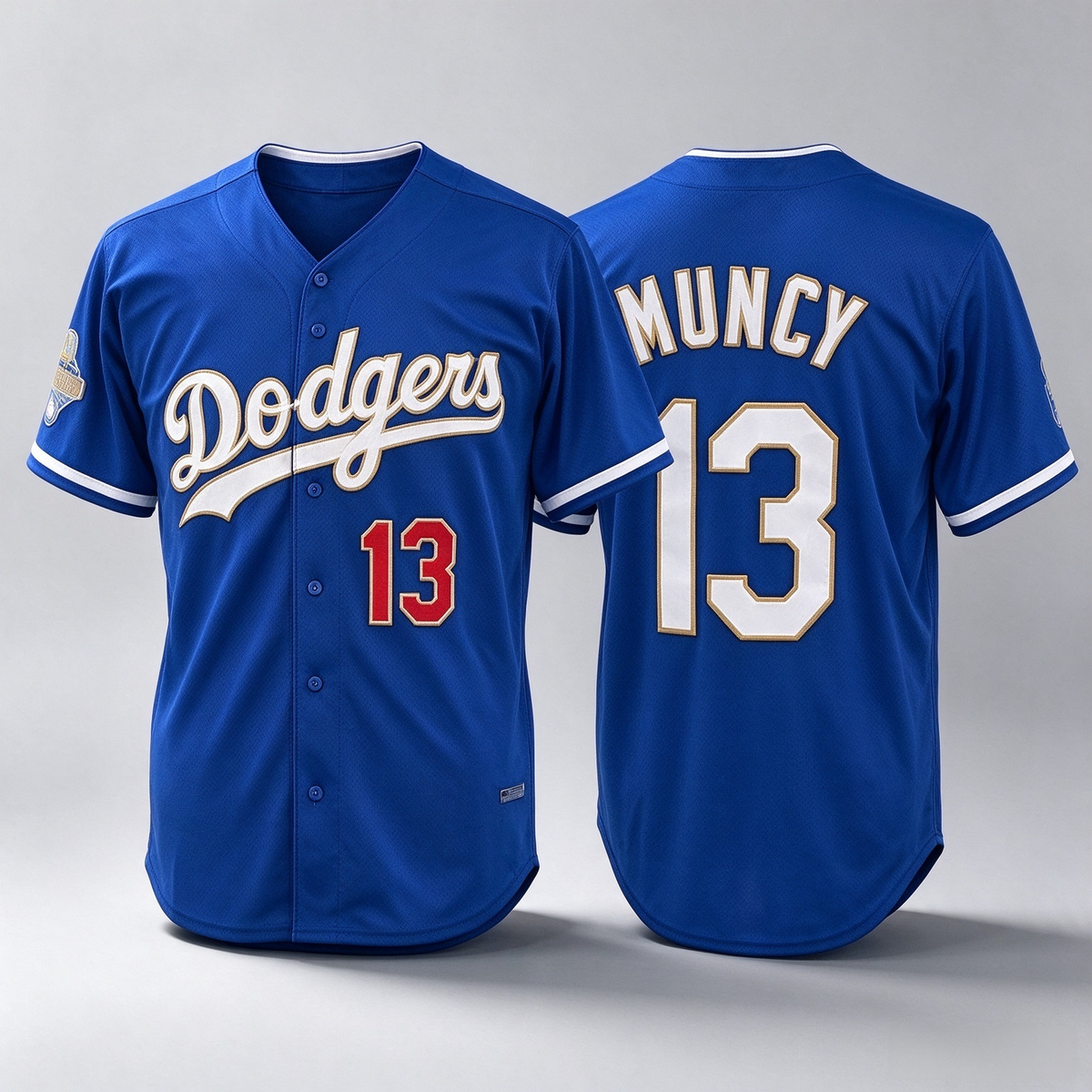 Los Angeles Dodgers #13 Max Muncy Royal 2026 Alternate Gold Collection Stadium Stitched Baseball Jersey