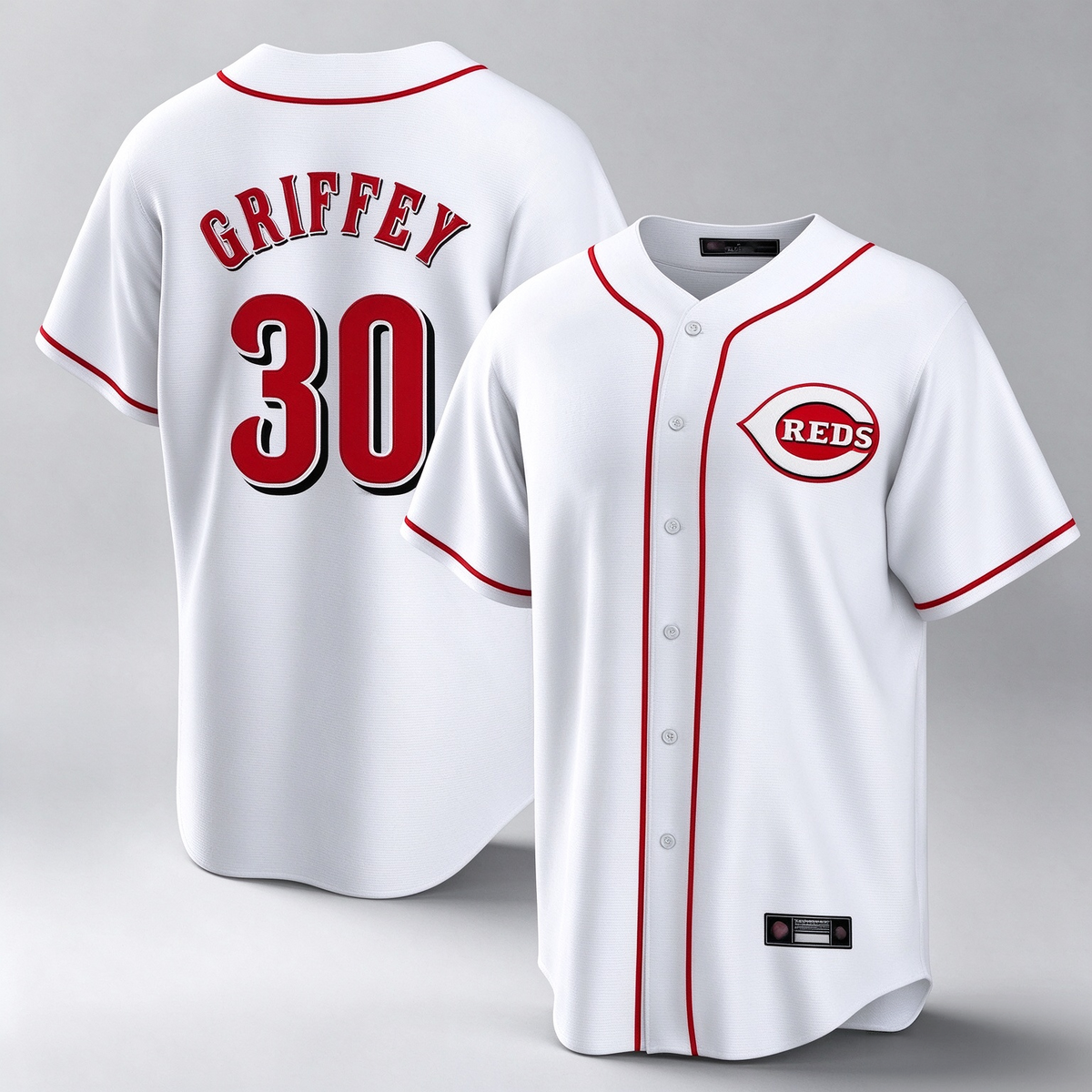 Cincinnati Reds #30 Ken Griffey Player White Game Home Stitched Baseball Jersey