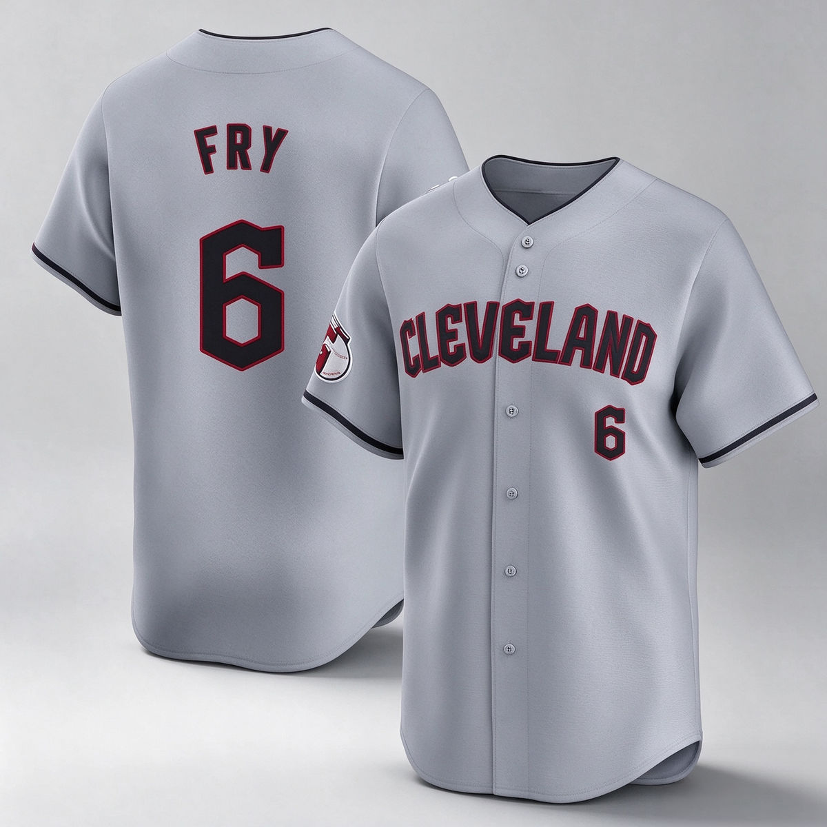Cleveland Guardians #6 David Fry Player Gray Road Limited Home Stitched Baseball Jersey