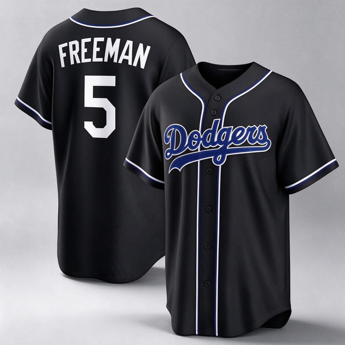 Los Angeles Dodgers #5 Freddie Freeman 2026 Black Out Stitched Baseball Jersey