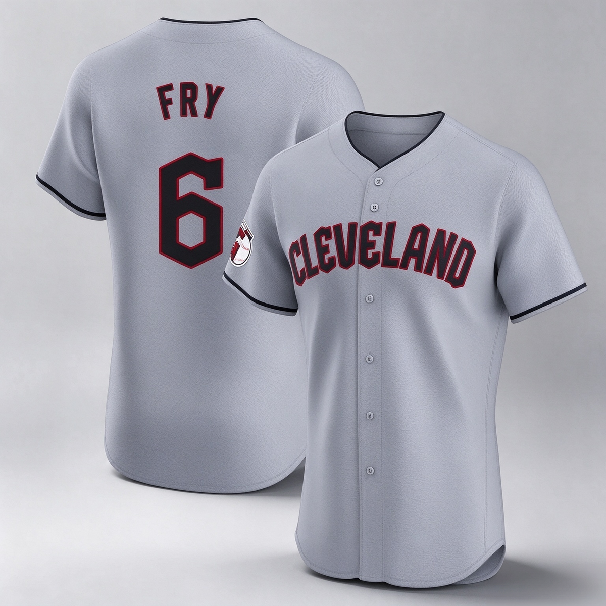 Cleveland Guardians #6 David Fry Player Gray Road Limited Elite Home Stitched Baseball Jersey