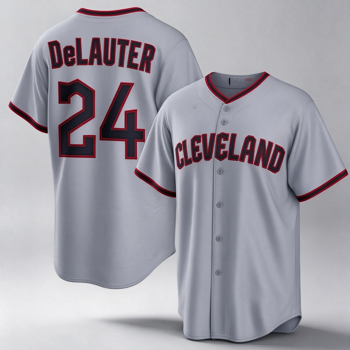 Cleveland Guardians #24 Chase DeLauter Gray Cool Base Limited Stitched Baseball Jersey