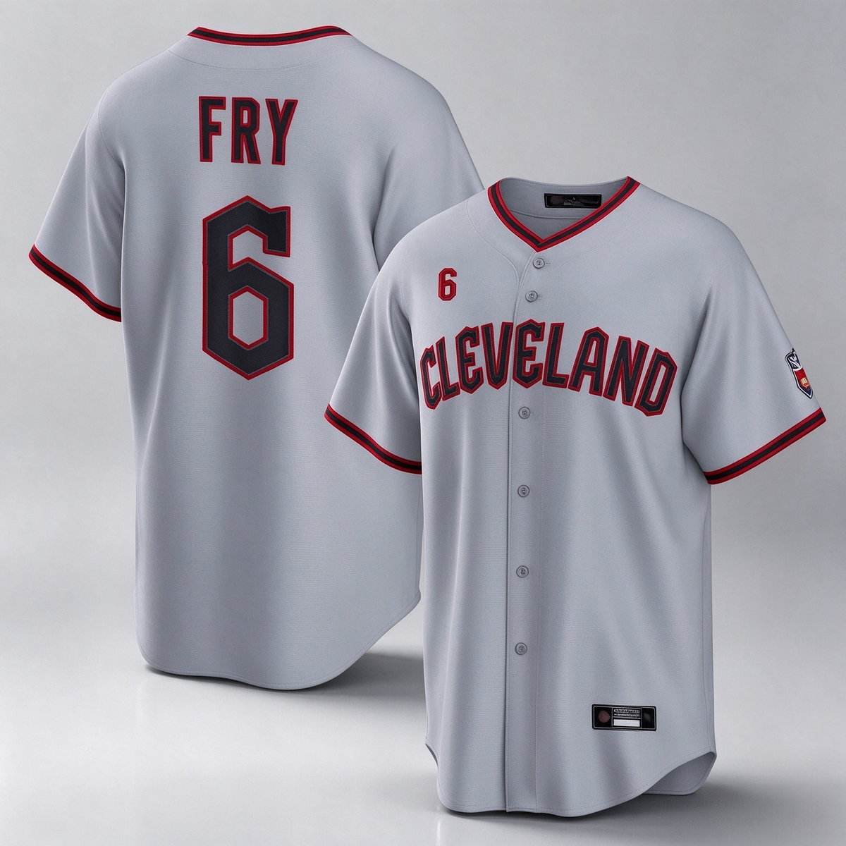 Cleveland Guardians #6 David Fry Player Gray Home Game Stitched Baseball Jersey