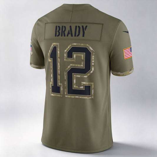 TB.Buccaneers #12 Tom Brady Olive Salute To Service Limited Stitched Football Jersey