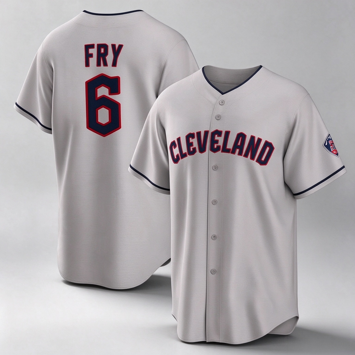Cleveland Guardians #6 David Fry Player Gray Game Home Stitched Baseball Jersey