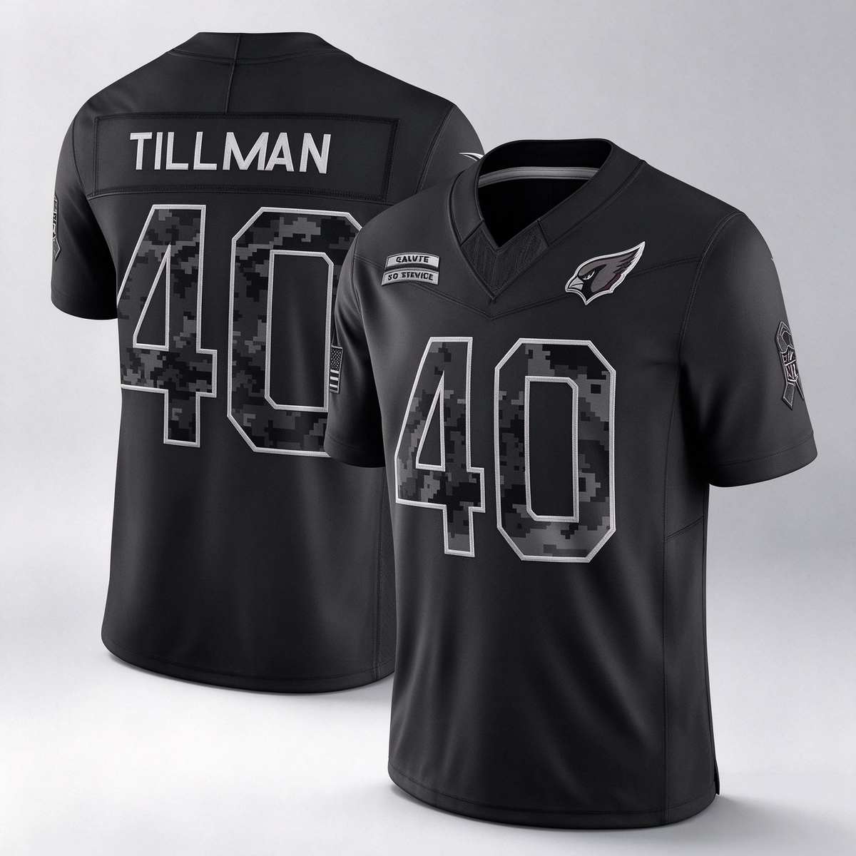 A.Cardinals #40 Pat Tillman Black 2026 Salute to Service Retired Player Stitched Limited Football Jersey