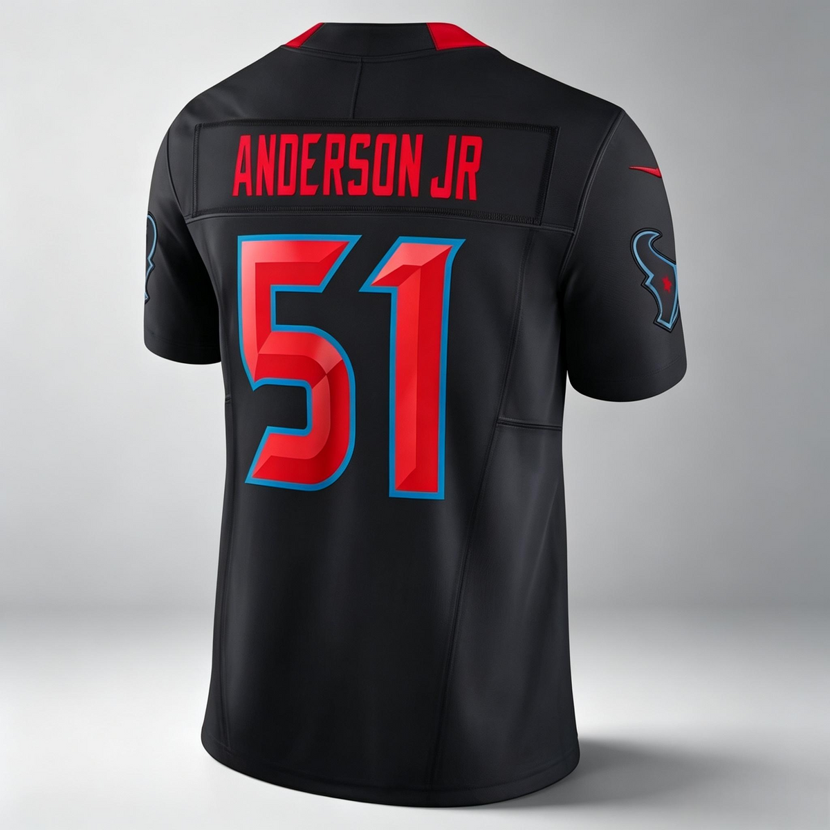 H.Texans #51 Anderson Jr Black PHIN Game Stitched Jerseys