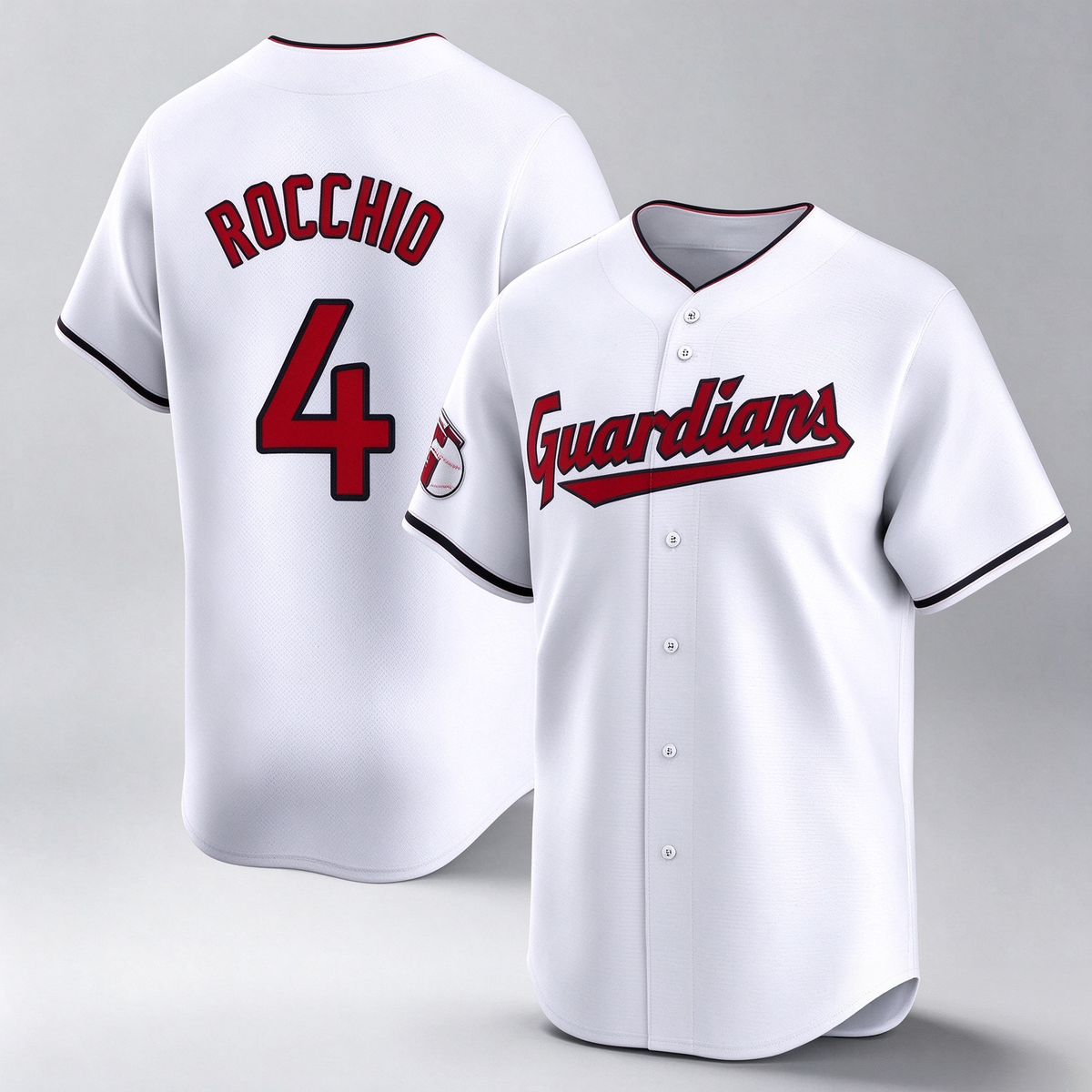 Cleveland Guardians #4 Brayan Rocchio Player White Limited Home Stitched Baseball Jersey