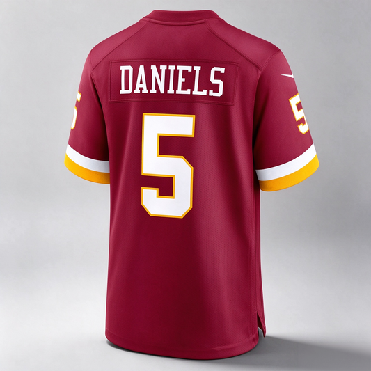 W.Commanders #5 Jayden Daniels Burgundy Game Stitched Football American Jersey