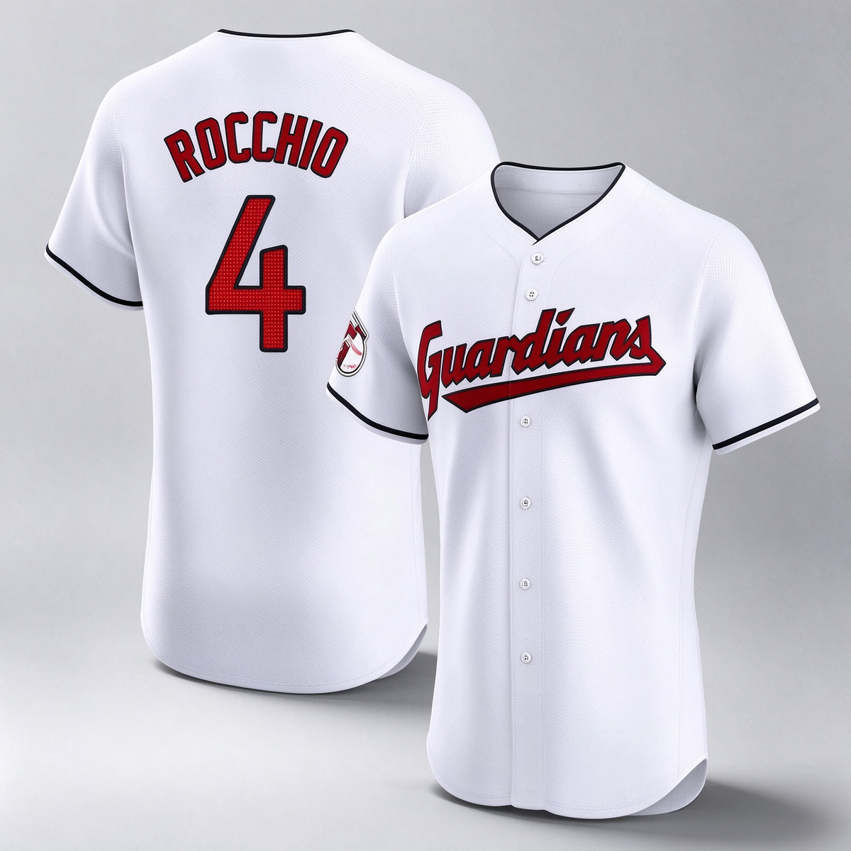 Cleveland Guardians #4 Brayan Rocchio Player White Limited Elite Home Stitched Baseball Jersey